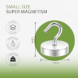 Neosmuk Magnetic Hooks, 50+LBS Large Opening, Pack of 6, Silvery White view 3