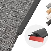 VLKAVIVA Carpet Edge Trim Binding Rug Edge Protector Thin Rugs Black 10FT | Flexible PVC | Carpet to Tile Transition Strip | Rug Binding Tape | Self-Adhesive, Waterproof &amp; Cuttable | Fits 3/16 in (5mm)