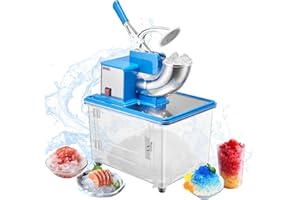 VEVOR Commercial Ice Crusher 661LBS/H, 350W Electric Snow Cone Machine with 4 Blades, 2000RPM Stainless Steel Shaved Ice Machine with 11 Gal Crushed-Ice Box, for Family Restaurants Bars, Blue