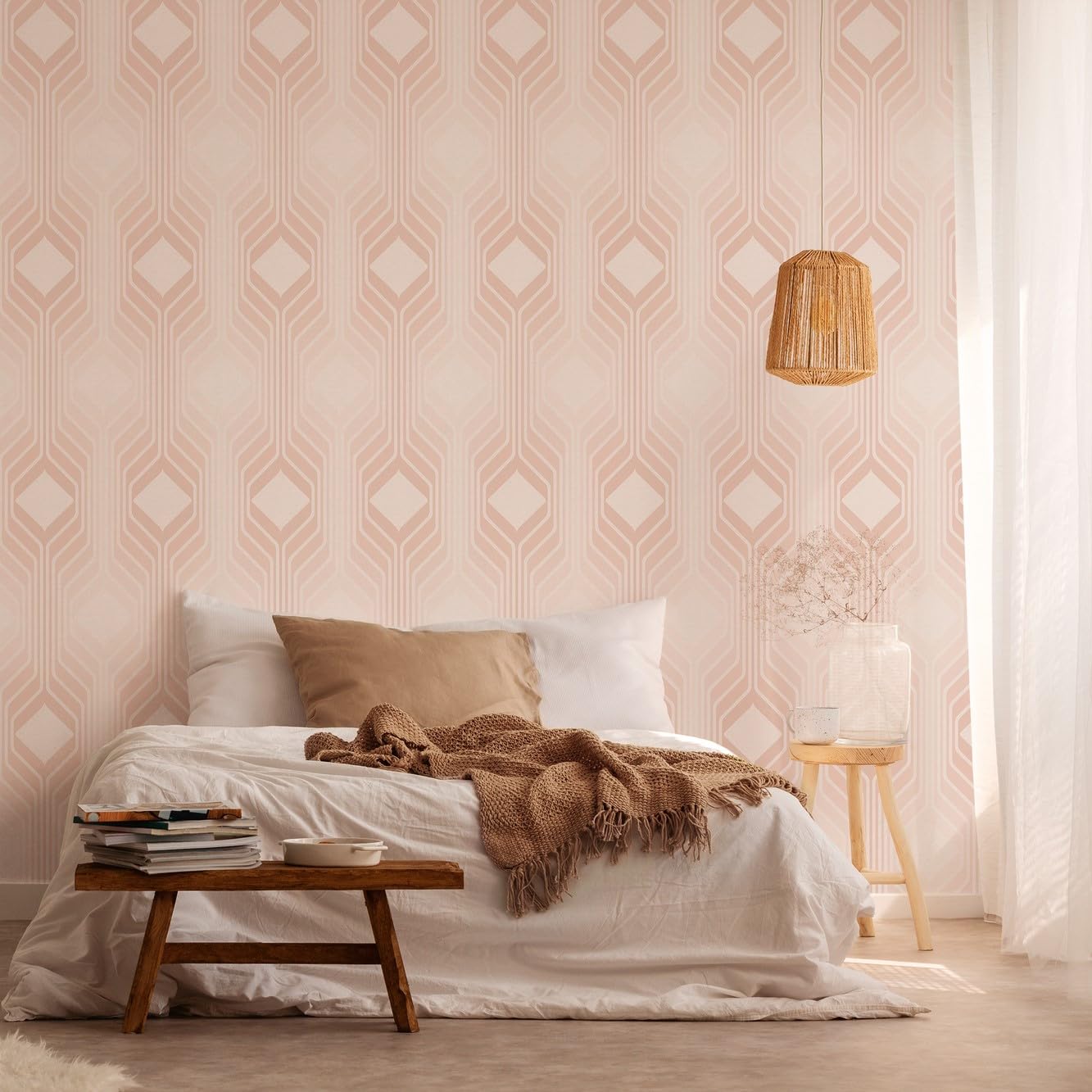 A.S. Création Retro 70s Diamond Wallpaper Beige/Cream Retro Chic 395325 8.50m x 0.53m Paste The Wall
