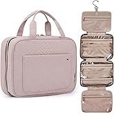 BAGSMART Large Toiletry Bag Travel Bag with Hanging Hook, Water-resistant Makeup Cosmetic Bag Travel Organizer for Accessories, Shampoo, Full Sized Container, Toiletries