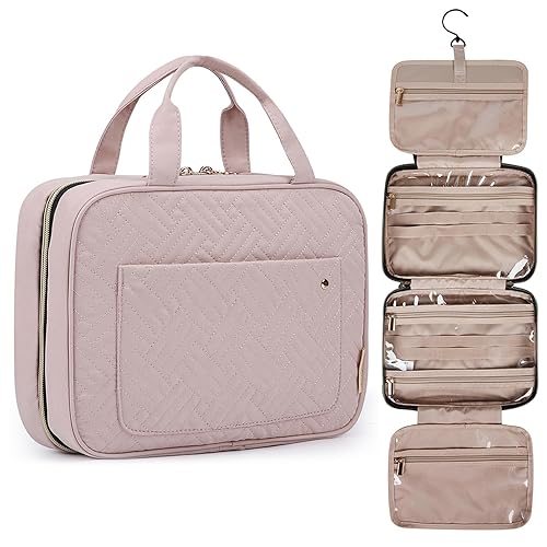 BAGSMART Toiletry Bag Travel Bag with Hanging Hook, Water-resistant Makeup  Cosmetic Bag Travel Organizer for Accessories, Shampoo, Full Sized
