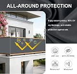 HENG FENG Balcony Privacy Screen 90x300cm PES Windproof UV Protection Anthracite view 3