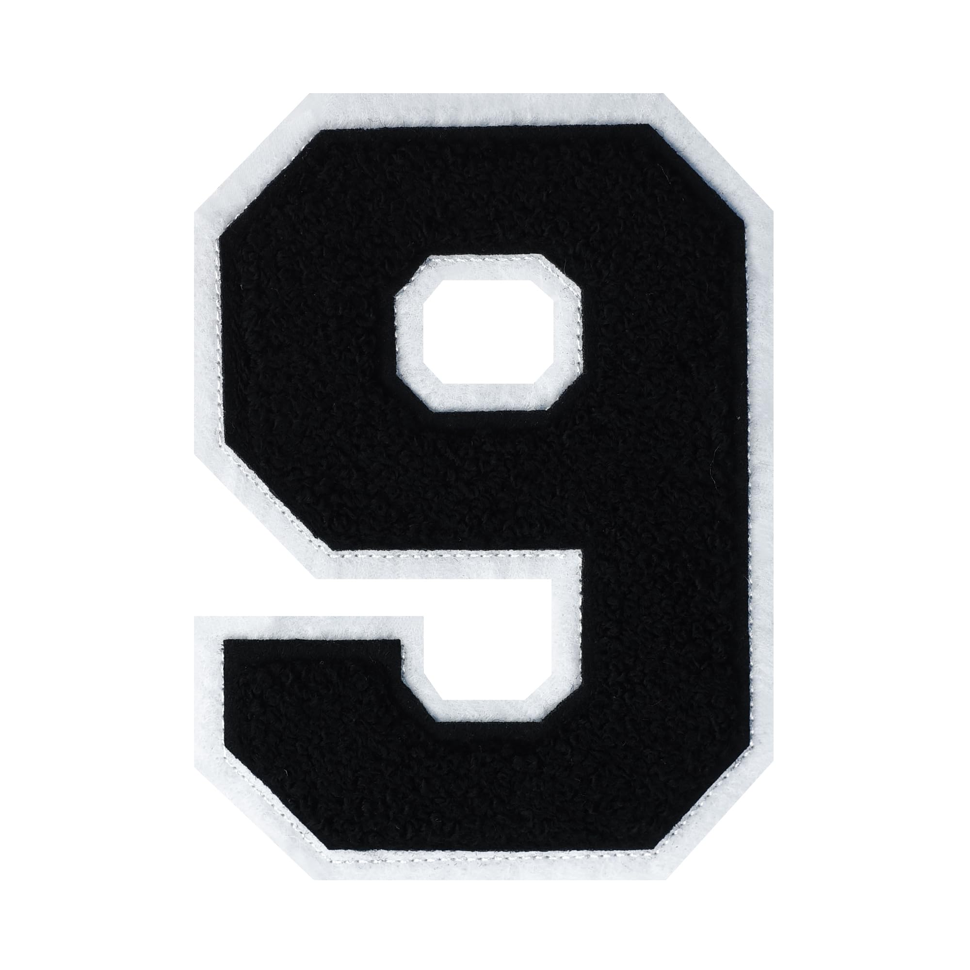 4-1/2 Iron on Number Patches Black Chenille Number Patch Letterman Jacket Pa