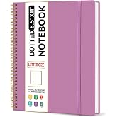 Taja Large Spiral Dotted Notebook for Work, Journal for Women &amp; Men | Purple 8.5" x 11" Notebooks for Note taking, Writing &amp; Journaling, College Ruled Pages, Plastic Cover
