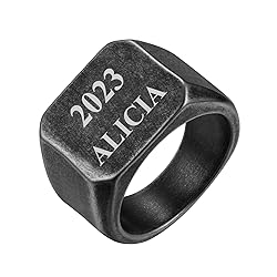 FindChic Customized Square Signet Rings Text