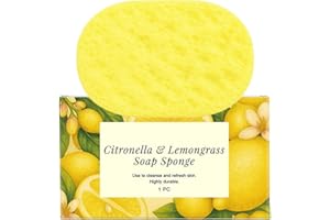 Citronella Lemongrass Soap Sponge, Cleanse and Refreshed Skin, 1pc, Exfolīating Soap Sponges, Bath Sponge, Reusable, Soft and