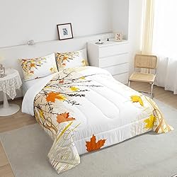 Erosebridal Fall Leaves Comforter Set Queen