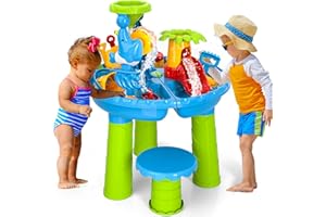 WATUDOU 3-in-1 Water Sand Table Outside Toys for Toddlers, Summer Outdoor Beach Backyard Toys Water Table for Kids Todllers 3-5, Activity Sensory Tables Birthday Gifts for Boys Girls