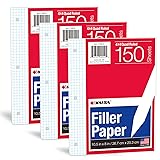 KAISA Loose Leaf Paper Filler Paper, 8"x10.5" Graph