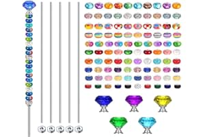 118Pcs DIY Fairy Wand Garden Stakes Kit, BetterJonny Garden Stake Decorative with 6 Colorful Crystal Stopper Top 6 Threaded R