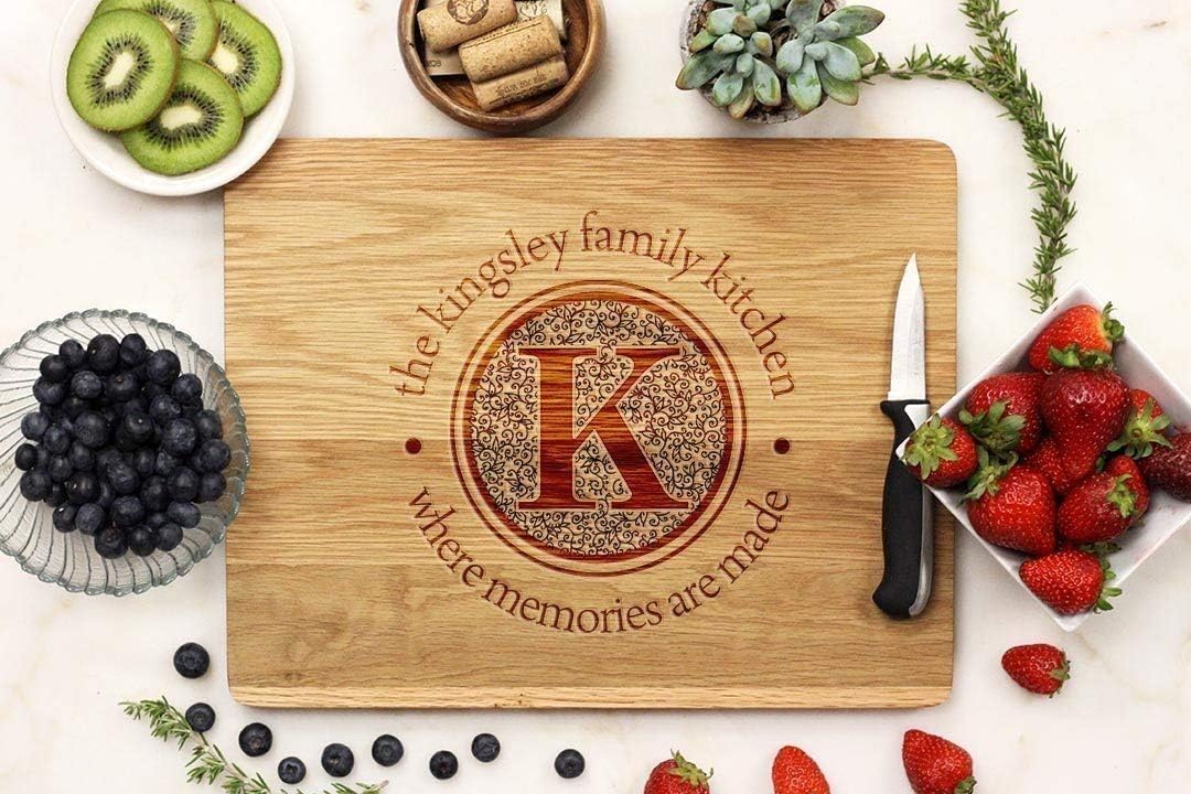 Personalized Cutting Board For the Kitchen With Huge Monogram And Family Last Name