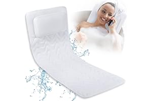 YIGO MASTER Full Body Bath Pillow (Neck, Back & Body Support), Full Body Bathtub Pillow, Women's Bathtub Pillow Woman Bathtub Accessory,White