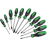 SK 11-Piece Magnetic Screwdriver Set, Slotted/Phillip/Star Screwdrivers | S2 Steel, Heat-Treated Chrome Plating Shaft, Black Oxide Tip, SureGrip Handle