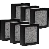 PUREBURG Replacement Filter Compatible with VANSU Smokeless Ashtray AP078 &amp; AP076,6-Pack HEPA Activated Carbon 2-in-1 For Air Clean Dust VOCs Odor