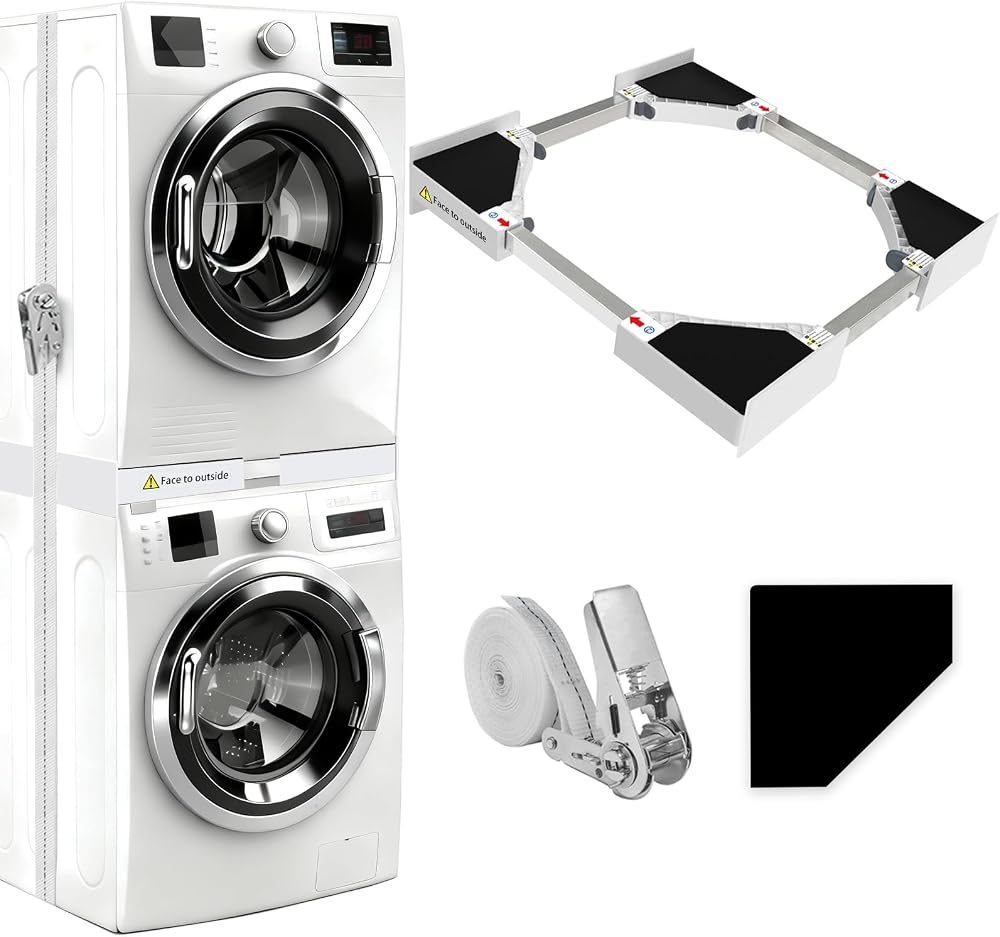 NIUXX Universal Stacking Kit for Washer & Dryer 46-66 cm Adjustable Frame