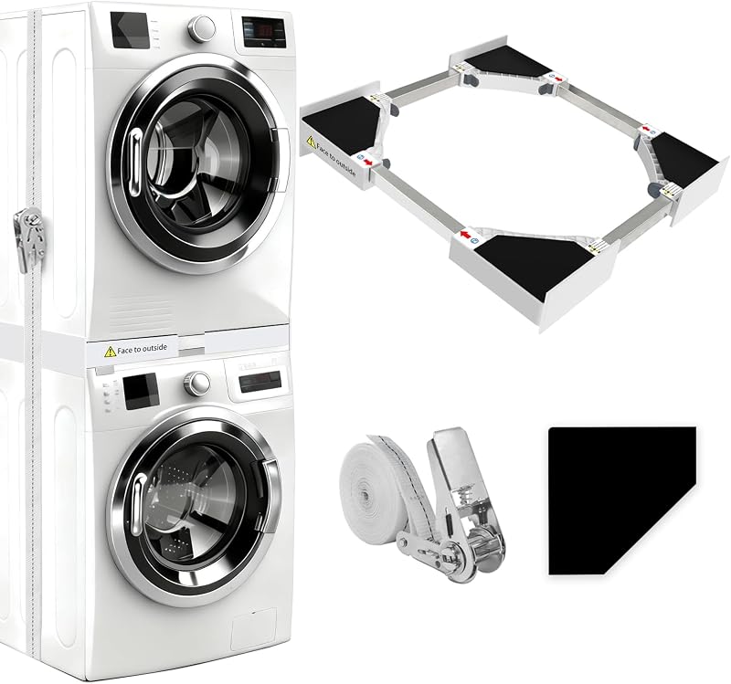 NIUXX Universal Stacking Kit for Washer & Dryer 46-66 cm Adjustable Frame