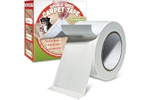 Urdar Brunnr Carpet Tape Double Sided, Non Slip Grippers for Area Rug Corners and Side, No Damaging for Floors, Removable and Heavy Duty Multipurpose, 2 Inch x 5.5Yards