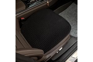 Bamboolady Linen Car Seat Covers,Cooling Bottom Seat Covers for Cars,Front Seat Only,Universal Car Seat Pad Cushion Breathable,Ventilated[Black]