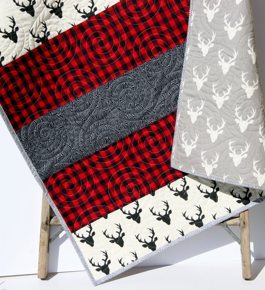 Buffalo Plaid Quilt Stripe Modern Baby Bedding Woodland