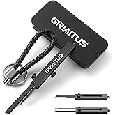 2-in-1 EDC Pocket Knife Keychain Tweezers Multitool, Box Cutter Tool, Black | Retractable with Locking Mechanism Portable Utility Knife for Splinters Craft Jewelry Fixes Outdoor Work Men Women Gift Daily