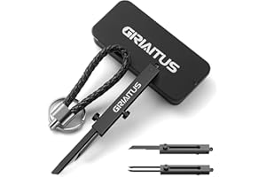 GIRIAITUS EDC Pocket Knife 2 in1 Keychain Tweezers Precision Multitool Box Cutter Retractable Multi Tool Utility Knife Portable for Splinters, Craft, Jewelry, Soldering, Outdoor Work Men Women Gift (Black)