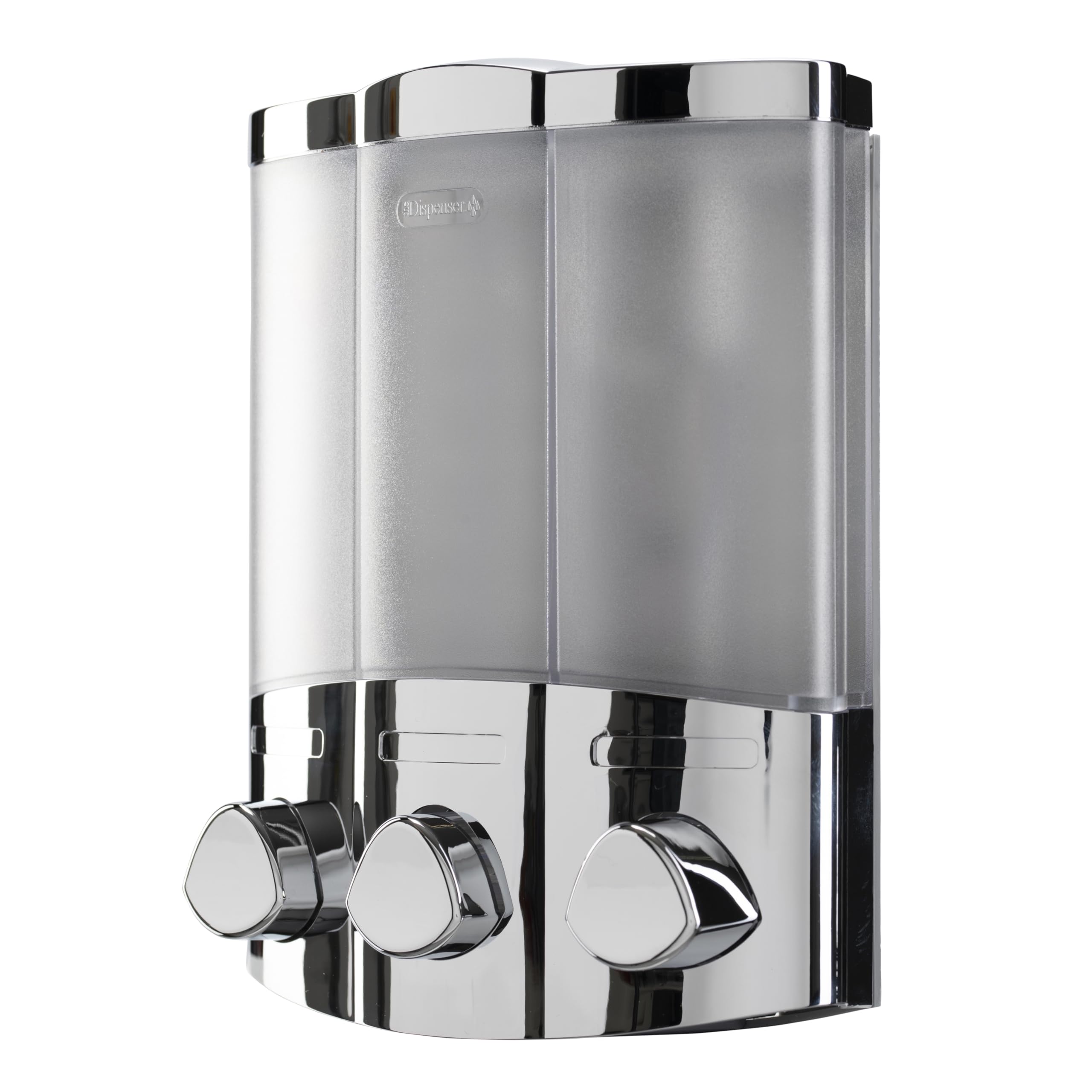 Croydex Wall Mounted Soap Dispenser - Eliminates Shower Clutter, Easy to Refill and Has a Pre-Measured Pump for Your Shower Gel, Shampoo and Conditioner, Mount On Corner or Flat Wall (Chrome, 3x450ml)