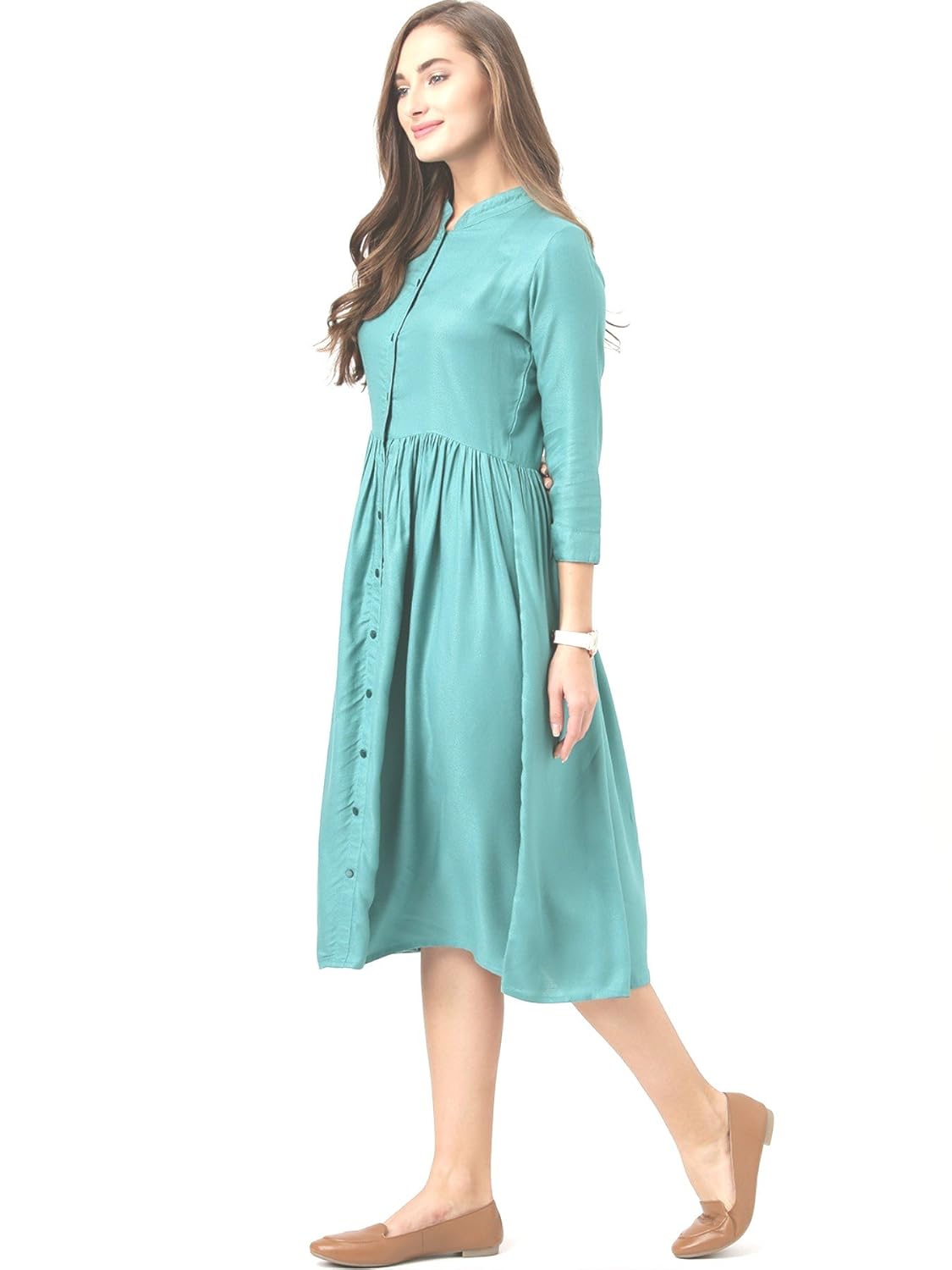 marie claire women's a-line dress (mc59a--s, green, small)