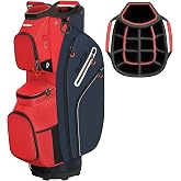 Beutyal 15 Way Golf Cart Bag with Organizer Top, Golf Club Cart Bag for Men | 15 Separate Compartments, Cooler Pocket, Multiple Storage Pockets, Carry Handles, Rain Cover, Cart Compatible Design
