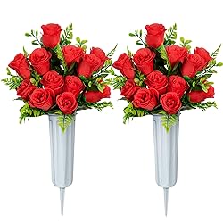 XONOR Artificial Cemetery Flowers, Set of 2