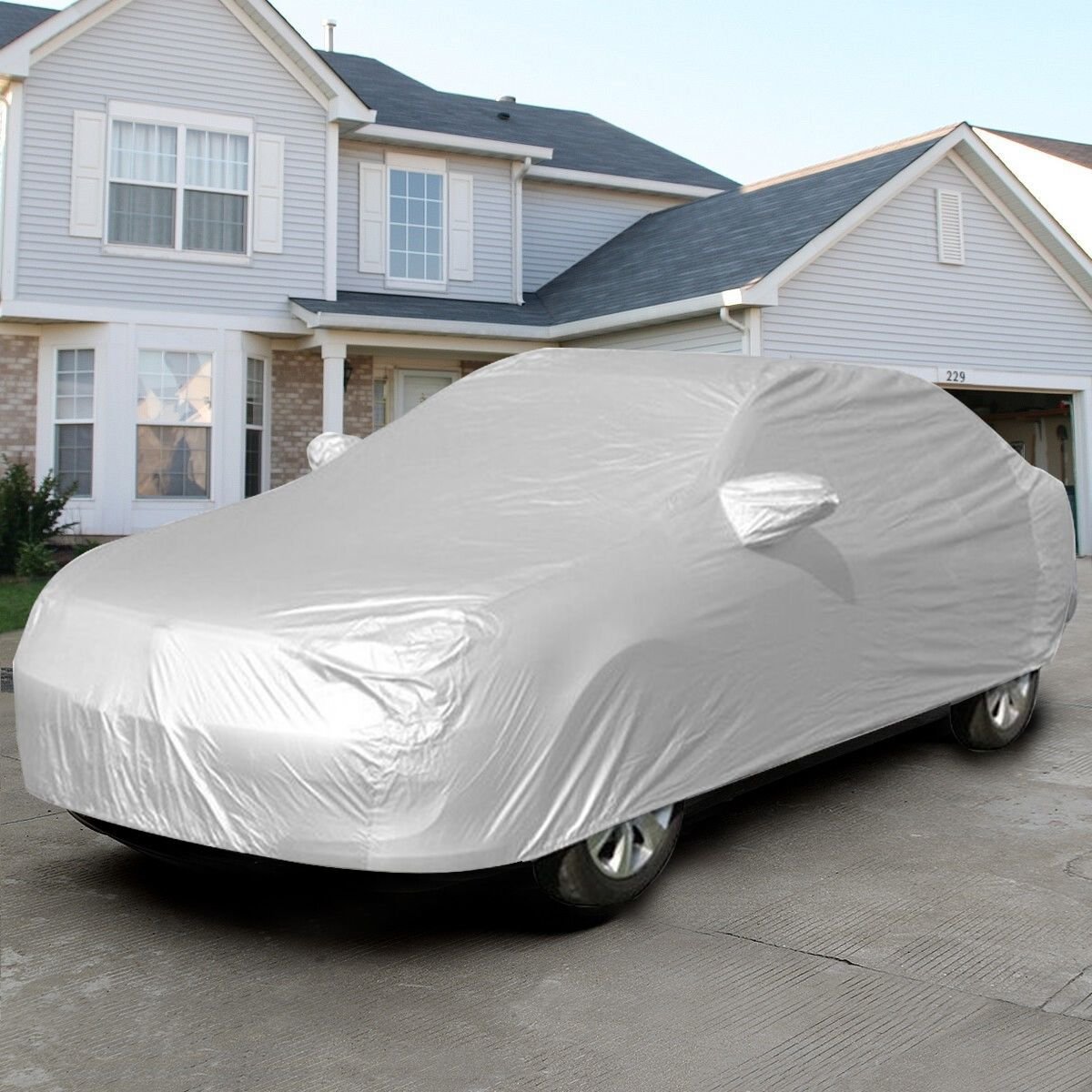 Safstar Full Car Cover, Auto Armor All Weather Proof, Sun UV, Snow, Dust Rain Resistant, Gray