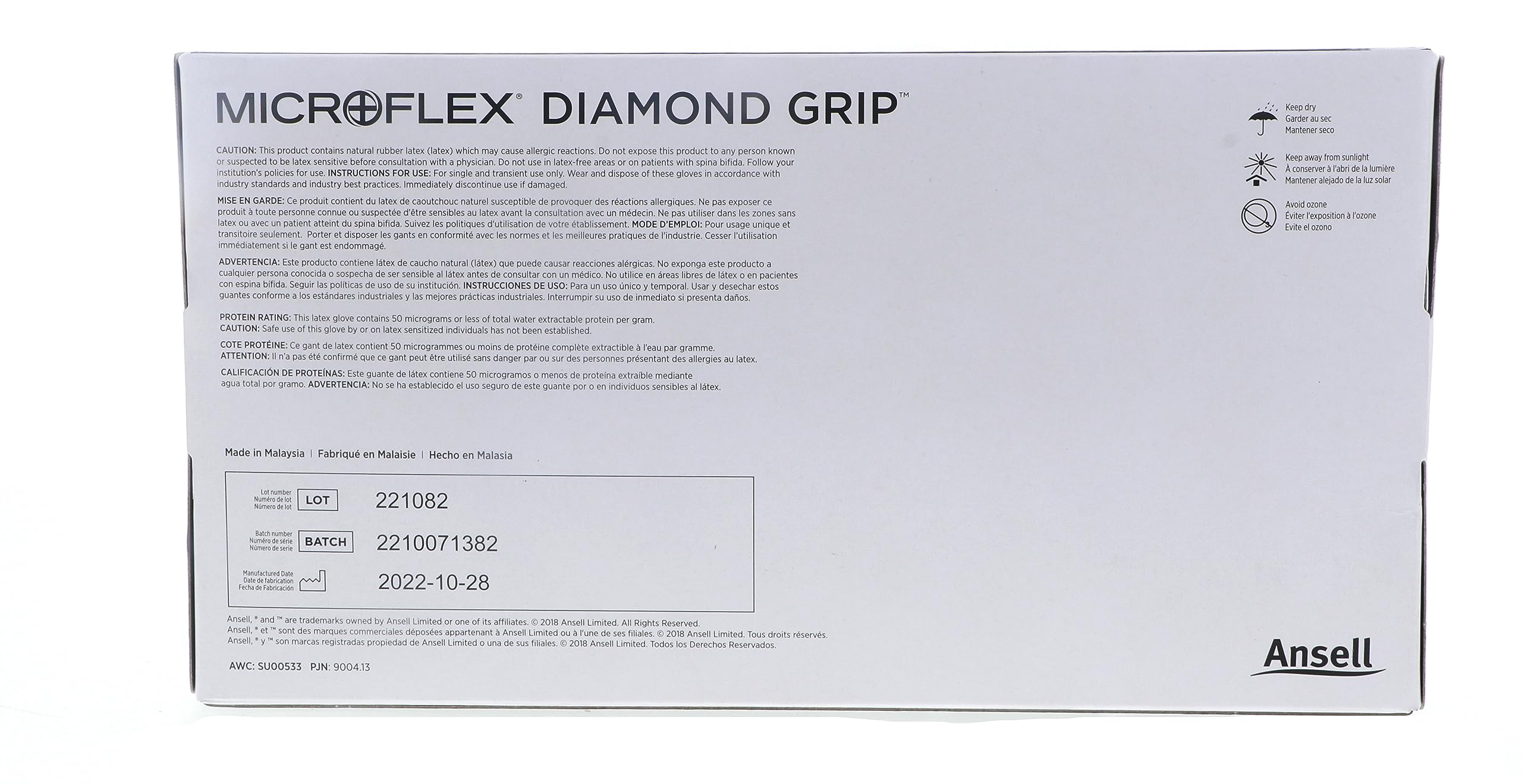 Ansell MICROFLEX ​Diamond Grip MF-300 Exam Standard Gloves - Size L, Natural (Bundle of 200)