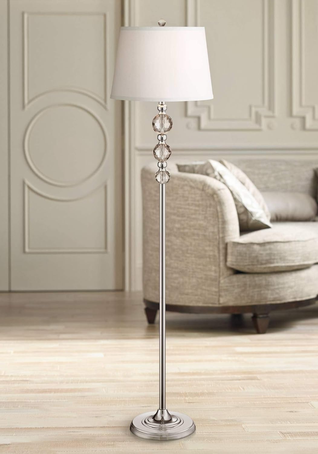 Glimmer Modern Contemporary Glam Floor Standing Lamp Chrome Silver