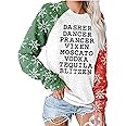 essential cocoon Womens Reindeer Alcohol Christmas Sweatshirt Dasher Dancer Prancer Vixen Moscato Vodka Blitzen Xmas Pullover