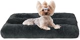 EHEYCIGA Fluffy Small Dog Crate Bed Calming Anti Anxiety Plush Mat 60x45x7.5cm
