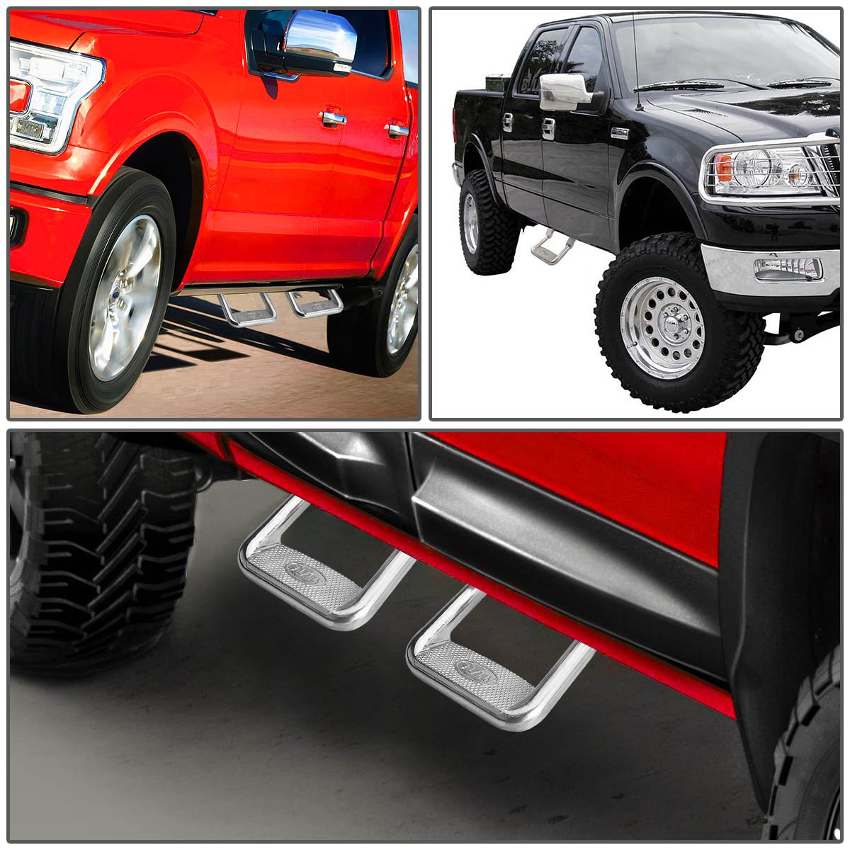 2pcs Bully AS600 Aluminum Side Steps Step Rails Automotive