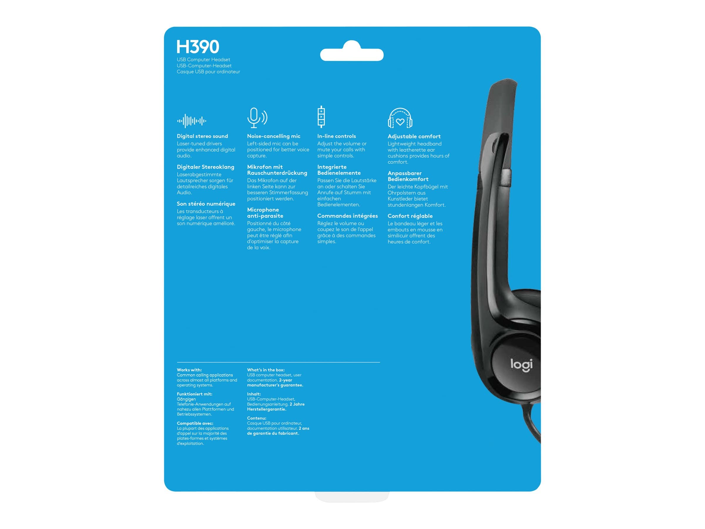 Logitech ClearChat Comfort/USB Headset H390 (Black)
