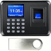 Diseleri Time Clocks for Employees Small Business, Fingerprint Time Clock | Attendance Machine with PIN Code Biometric Punch Clock for Office, No WiFi Needed, 0 Monthly Fees, Clock in and Out System