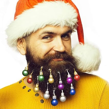 Anjou Anjou Beard Ornaments Beard Baubles 12pcs Colorful