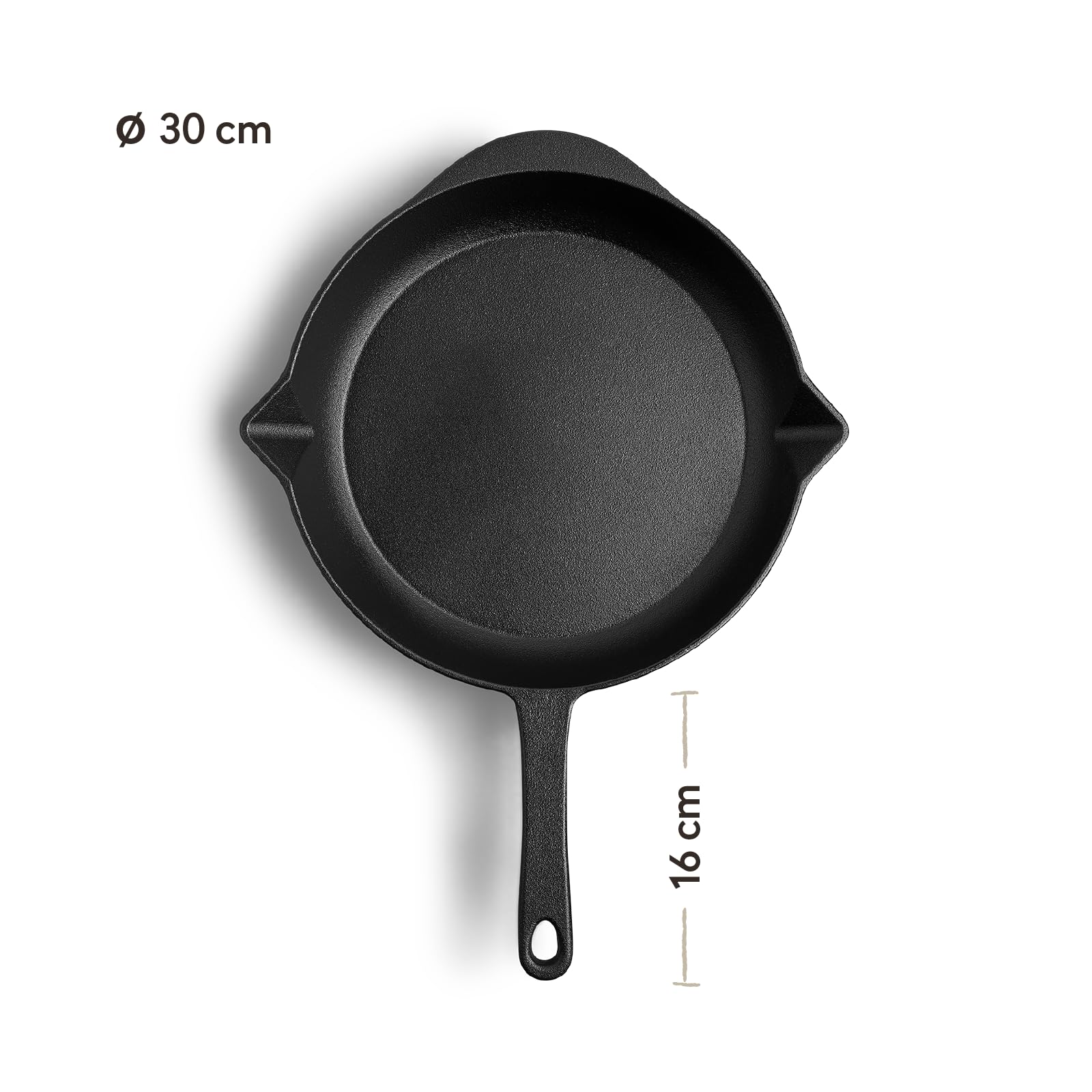 BURNHARD Gusseisen Pfanne Ø30 cm, Bratpfanne, Pre-Seasoned - Für Gasgrill, Backofen und alle Herdarten inkl. Induktion 2