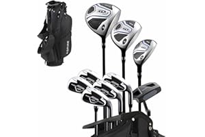 Aspire XD1 Men’s 14-Piece Golf Set – 460cc Titanium Driver, Wood, Hybrid, 6-PW Irons, Putter, Stand Bag, 3 Headcovers and Cover