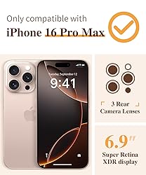 GVIEWIN for iPhone 16 Pro Max Case with Screen
