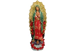 PSYHILAR 10 Inch Virgen de Guadalupe Statues, Our Lady of Guadalupe Virgin Mary Statue, Large Virgencita Maria Estatua Resin Figurine