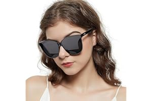 LVIOE Cat Eyes Sunglasses for Women, Polarized Oversized Fashion Vintage Eyewear for Driving Fishing - 99.99% UV Protection
