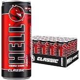 HELL CLASSIC Energy Drink | 32 mg/100 ml Caffeine | Vitamins B3, B5, B6, B12 | No Preservatives | Environmentally Friendly Packaging | 24 x 250ml | Compatible with HELL Energy