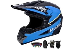 HELMELKIN Youth Motocross Helmet for Kids - DOT Approved Full Face Off-Road Mountain Bike ATV Dirt Bike Safety Gear With Goggles, Gloves, and Mask
