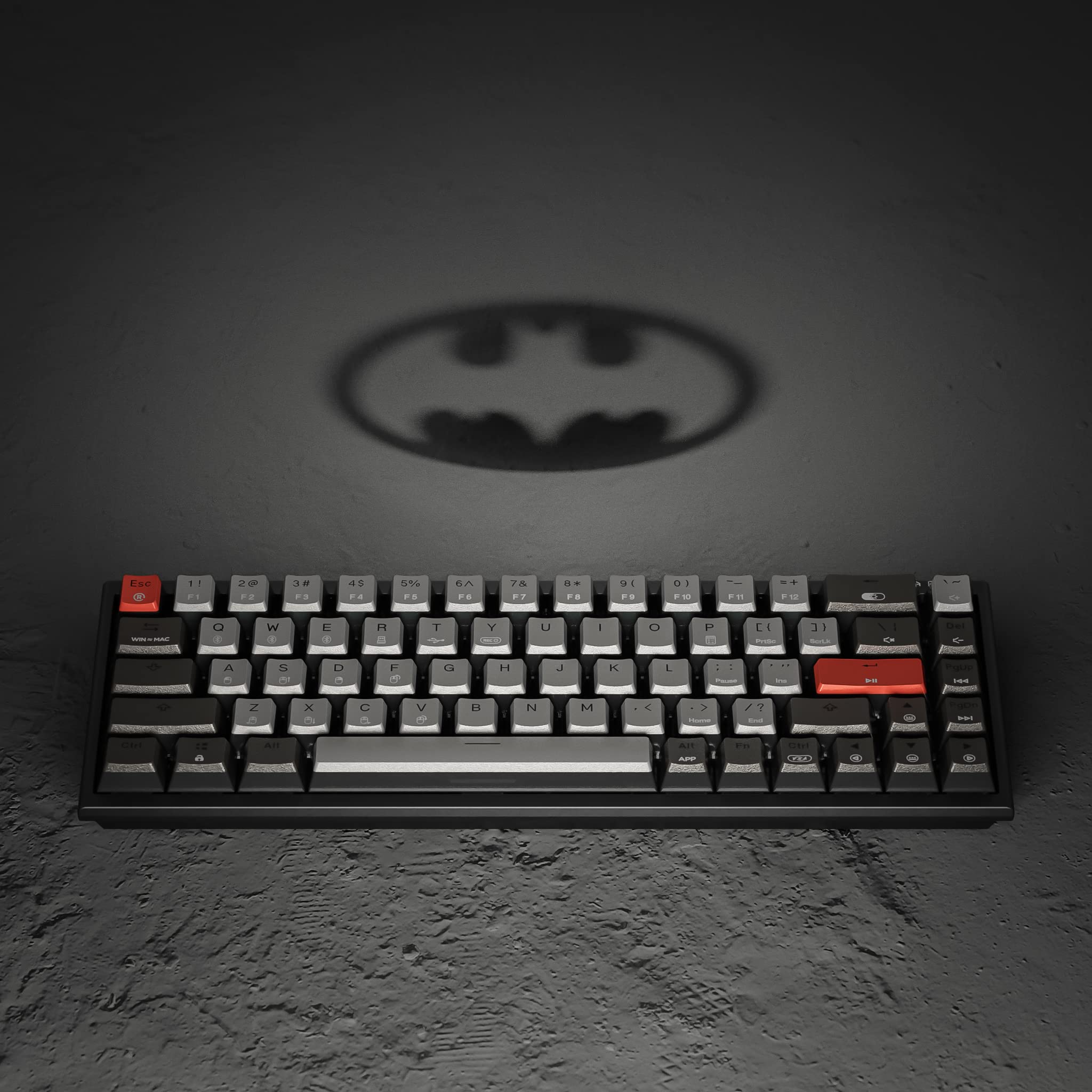 Hexgears X1 Pro Wireless Mechanical Gaming Keyboard, Triple Mode 2.4G /BT5.0/USB-C Gaming Keyboard, 65% Layout 68 Keys Hot Swappable Kailh Box Switch Keyboard for Laptop PC Mac Typewriter Dark Knight