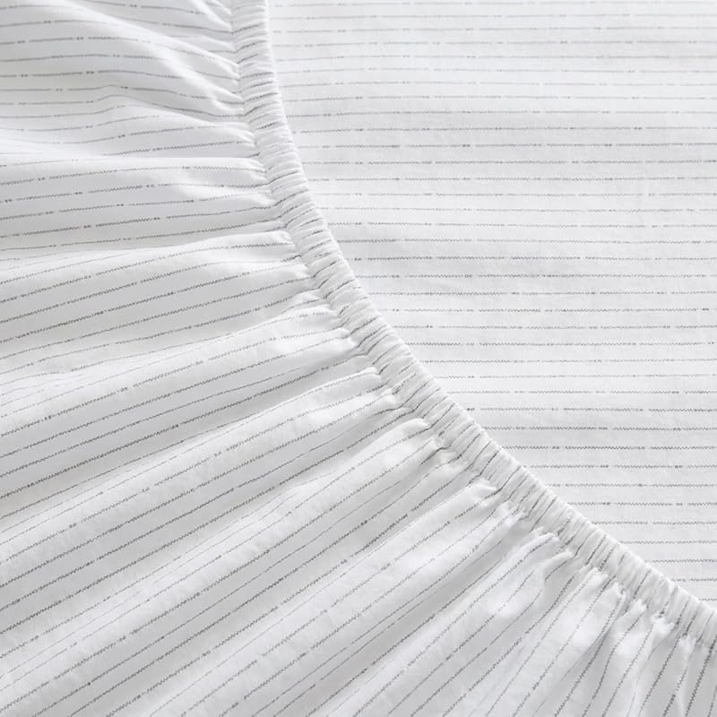 - Juego de sábanas Individuales, Juego de Ropa de Cama de percal de algodón, crujiente y Fresco, Ligero y Transpirable (línea boya Gris, Individual)