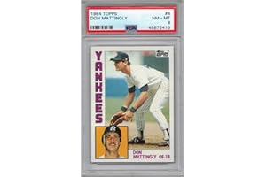 1984 Topps Baseball #8 Don Mattingly Rookie Card Graded PSA 8 Near Mint to Mint