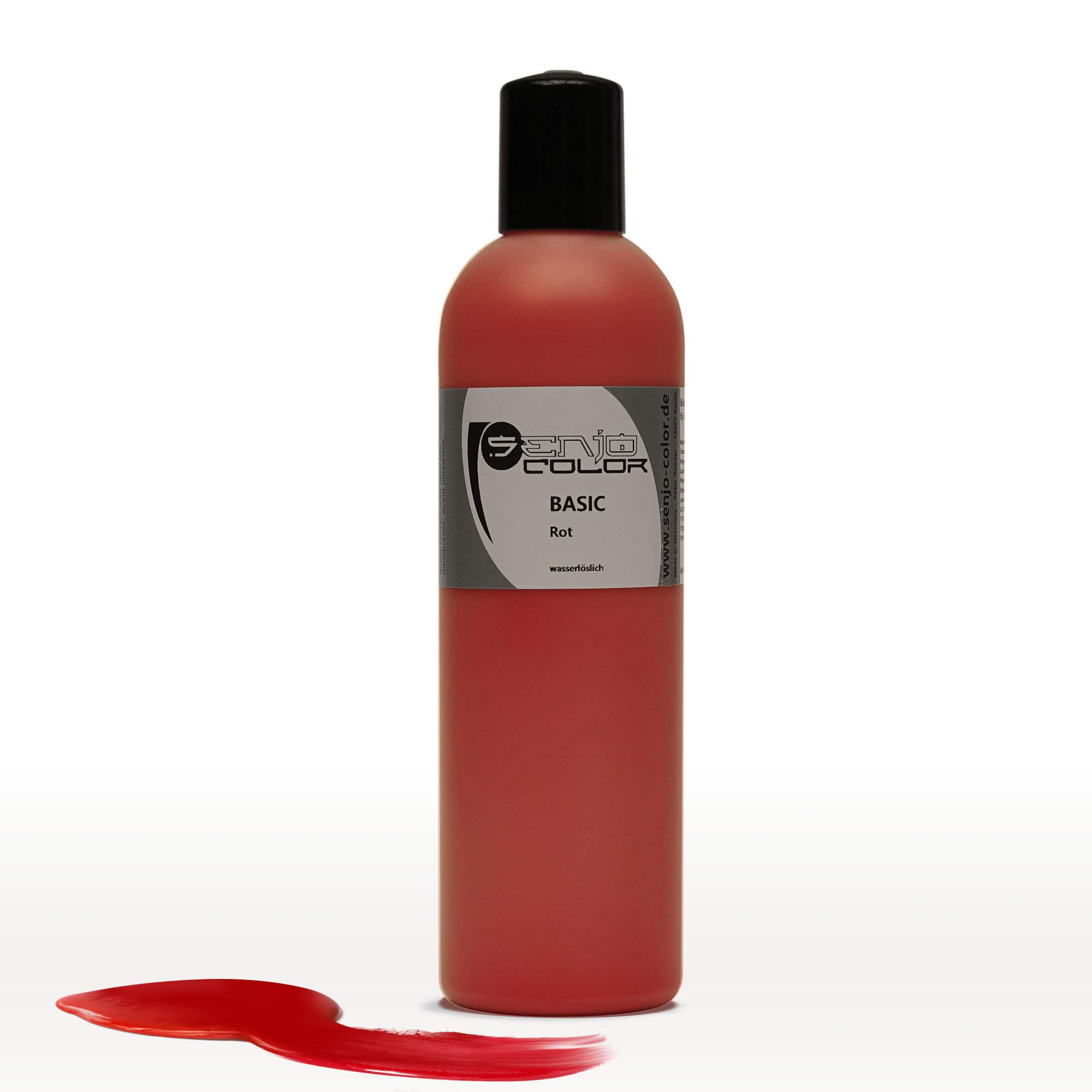 Senjo Color Basic Body Painting with Water Soluble Liquid for Airbrush and Brush 250 ml Red